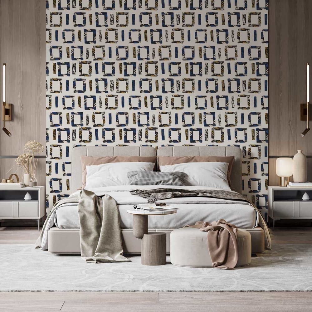 Papier peint carré tribal 156x270 cm