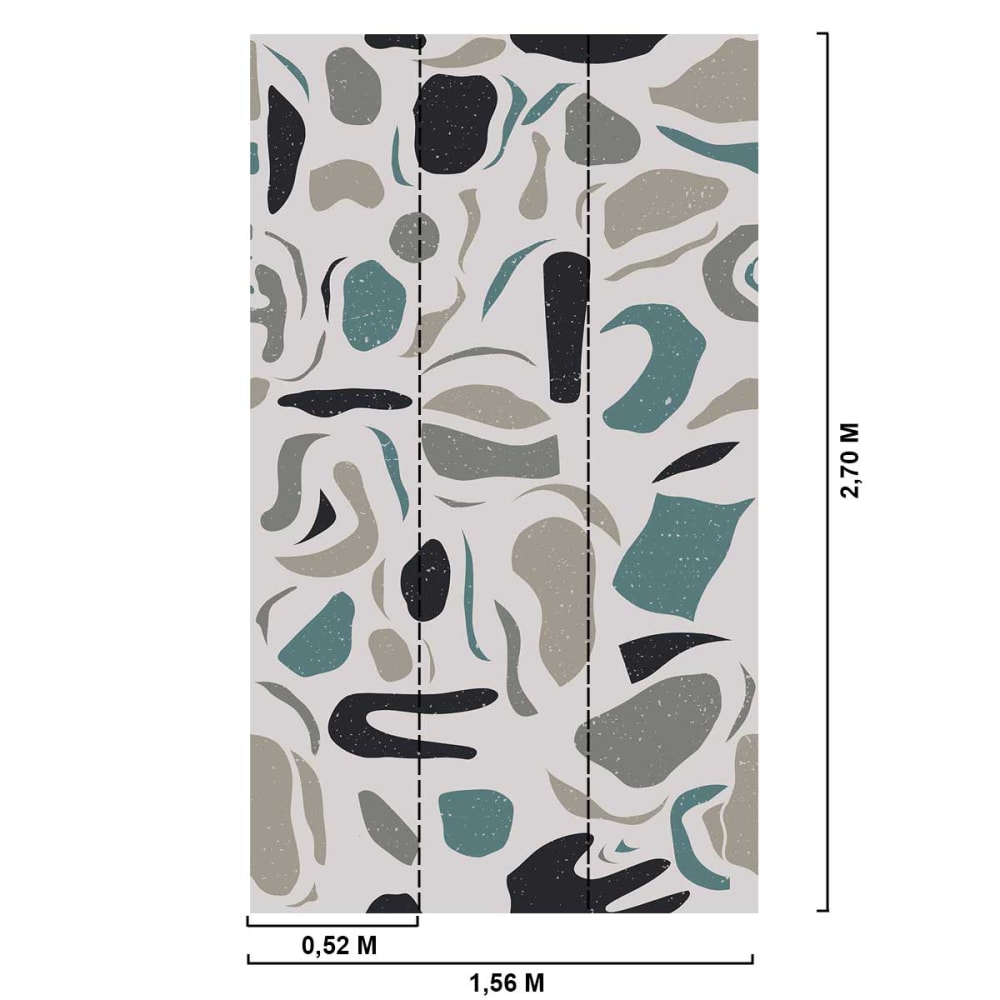 Papier peint collage bleu 156x270 cm — vue 3