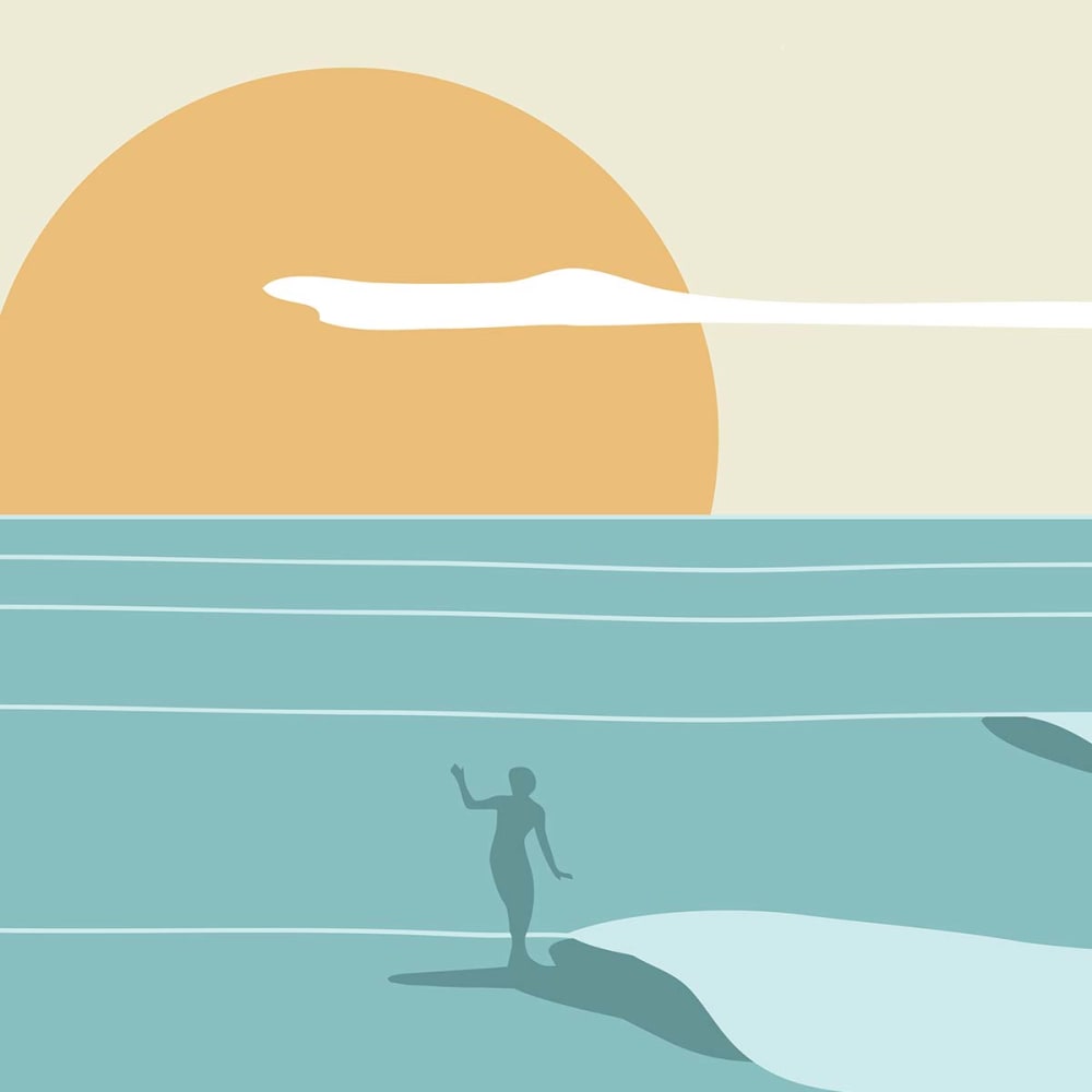 Papier peint surf au coucher du soleil 208x270 cm — vue 4