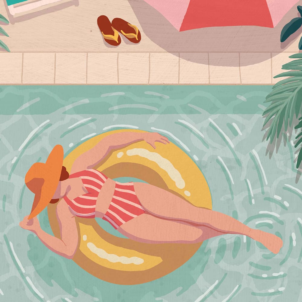 Papier peint sur papier piscines et farniente 260x270 cm — vue 4