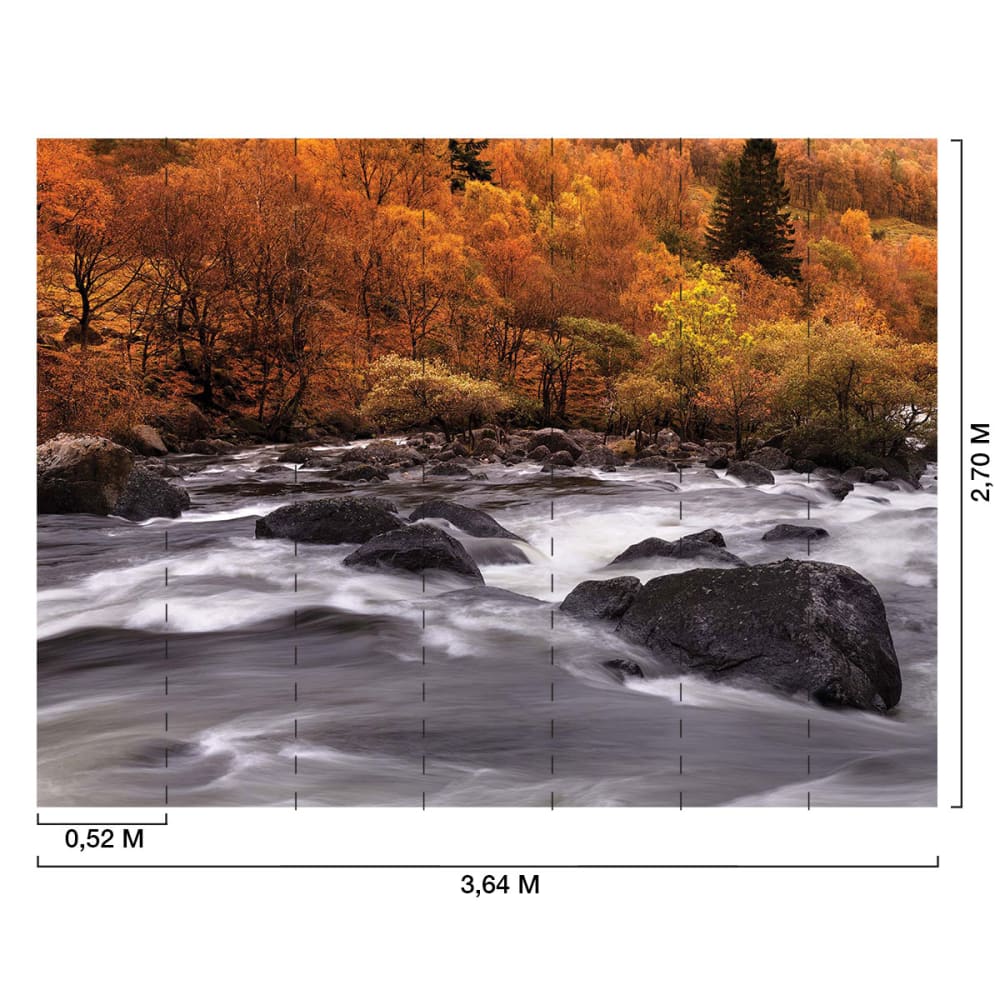 Papier peint rivière en automne 364x270 cm — vue 3