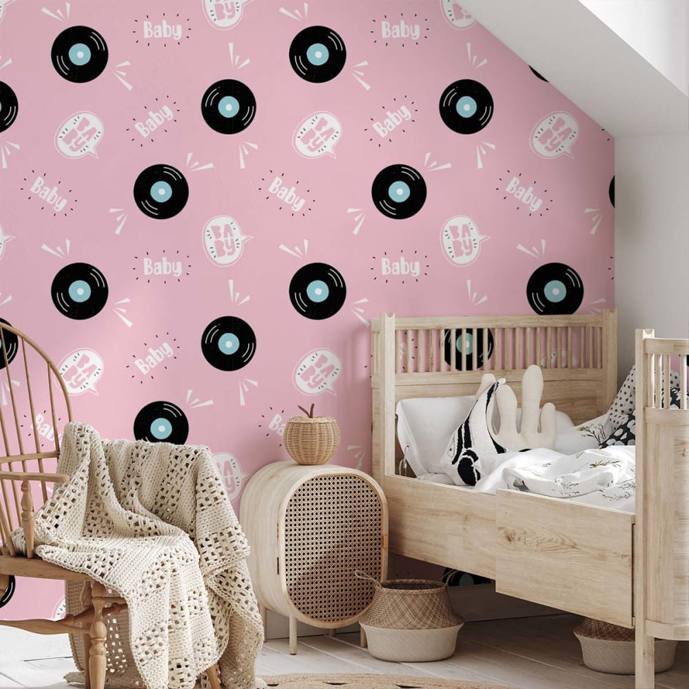 Papier peint disque bébé 52x1000 cm