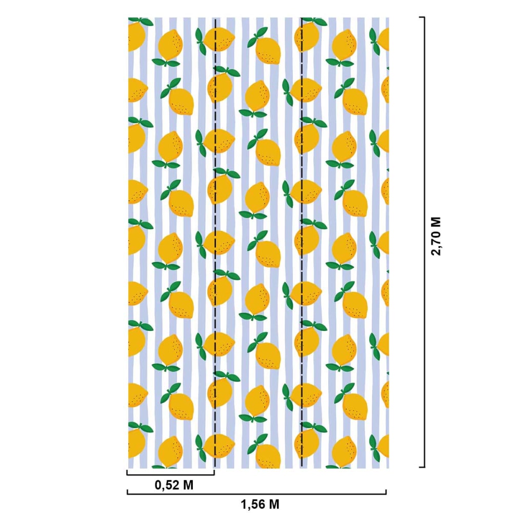 Papier peint citrons frais 156x270 cm — vue 3