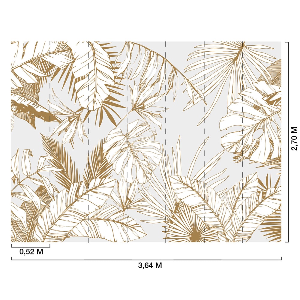 Papier peint feuilles tropicales beige 364x270 cm — vue 3