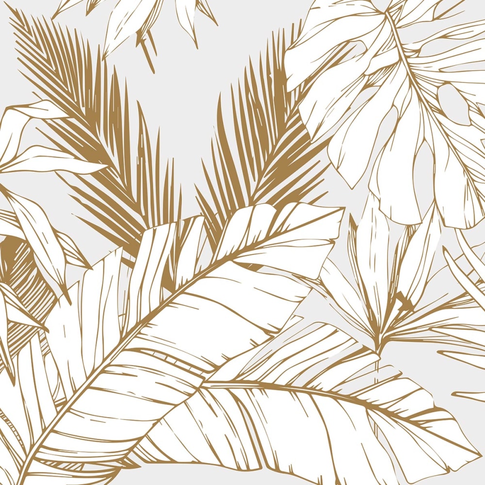 Papier peint feuilles tropicales beige 364x270 cm — vue 4
