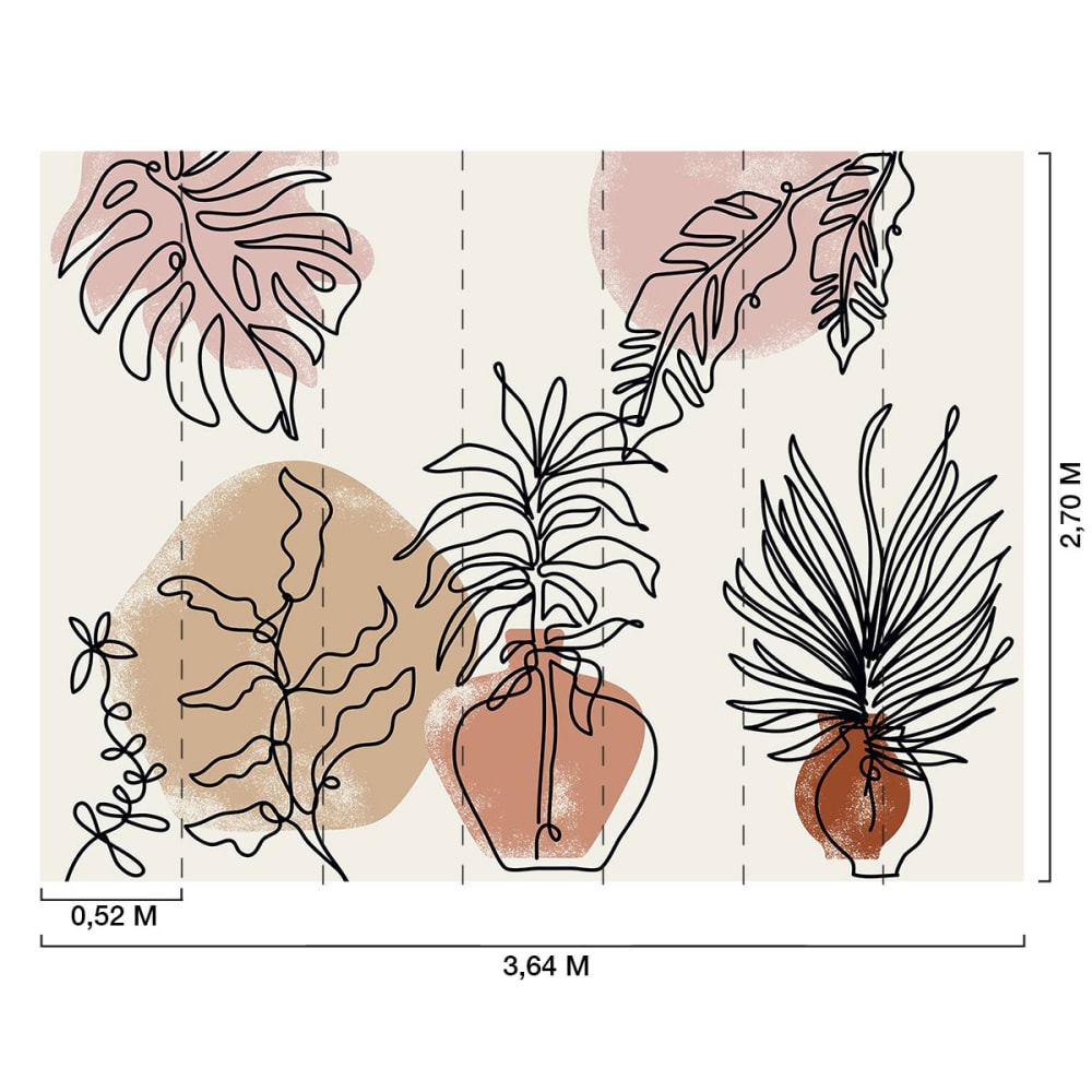 Papier peint plante et terre cuite 364x270 cm — vue 3