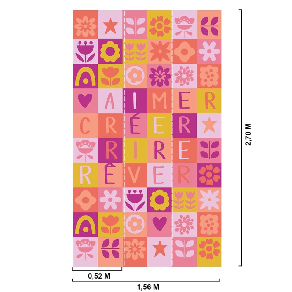 Papier peint aimer et rire 156x270 cm — vue 3