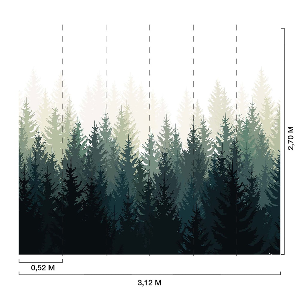 Papier peint forêt de mélèze 312x270 cm - Maisons du Monde