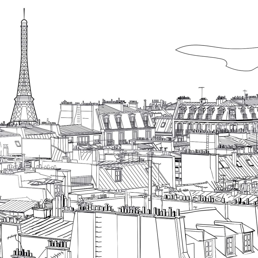 Papier peint les toits de paris 364x270 cm — vue 4