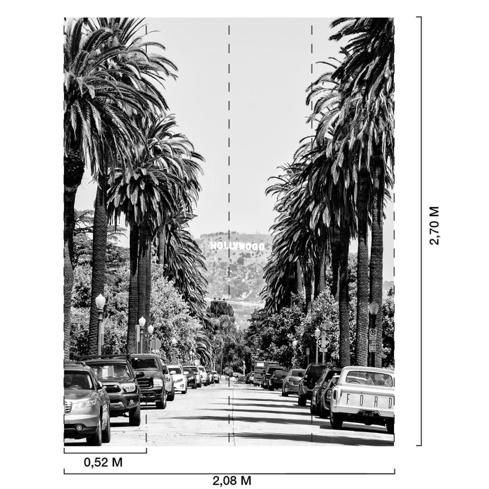 Papier peint hollywood n&b 208x270 cm — vue 3
