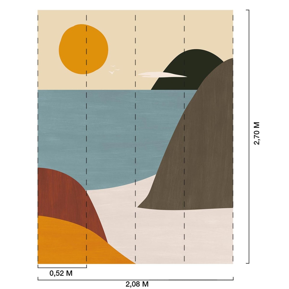 Papier peint journée à la plage 208x270 cm