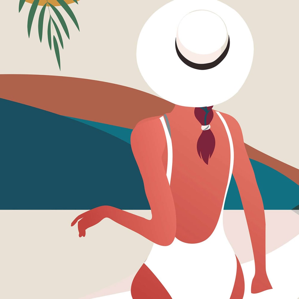 Papier peint papier fille plage 156x270 cm — vue 4