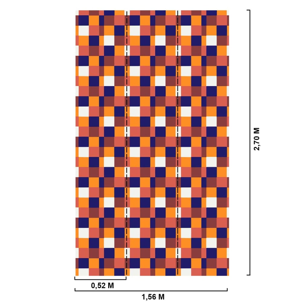 Papier peint damier joyeux 156x270 cm — vue 3