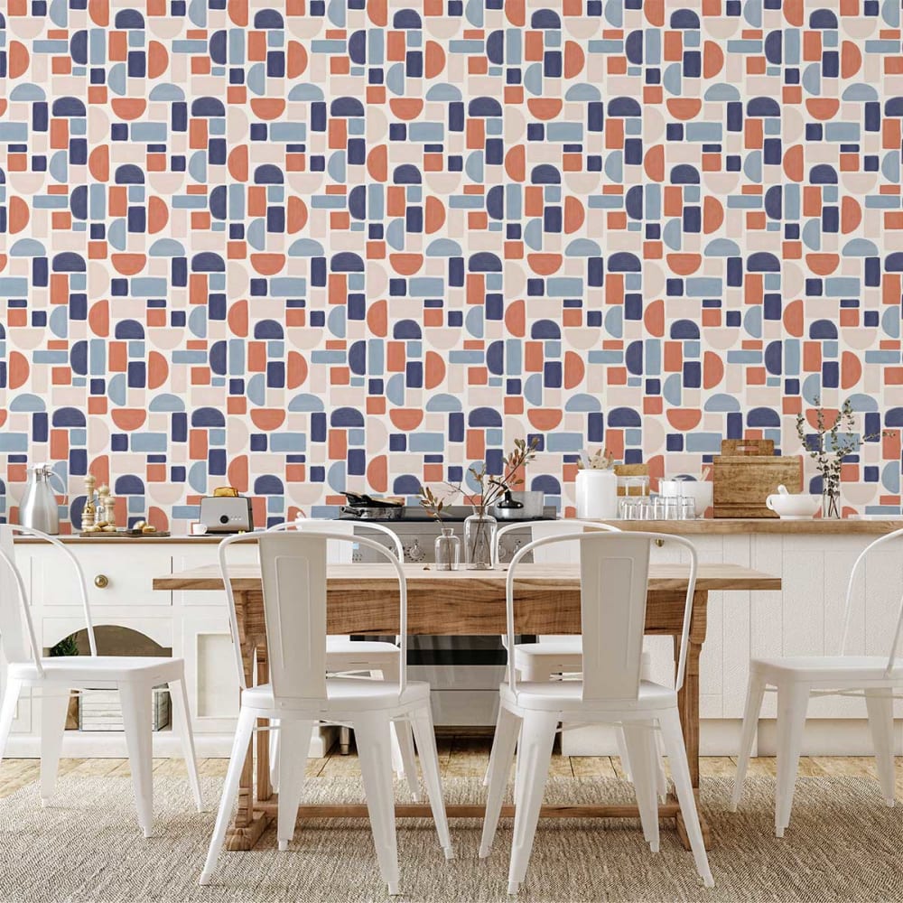 Papier peint tuiles géométriques