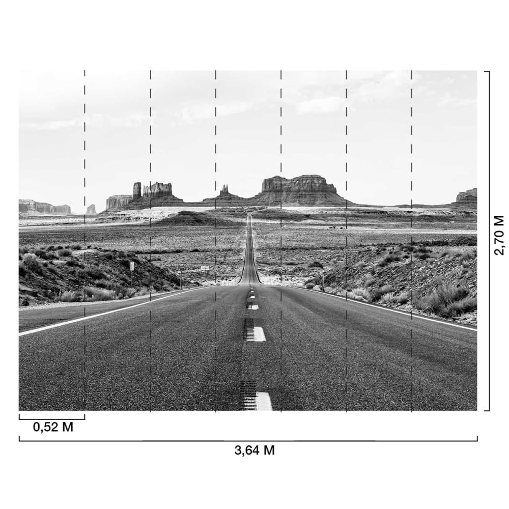 Papier peint far west n&b 364x270 cm — vue 3