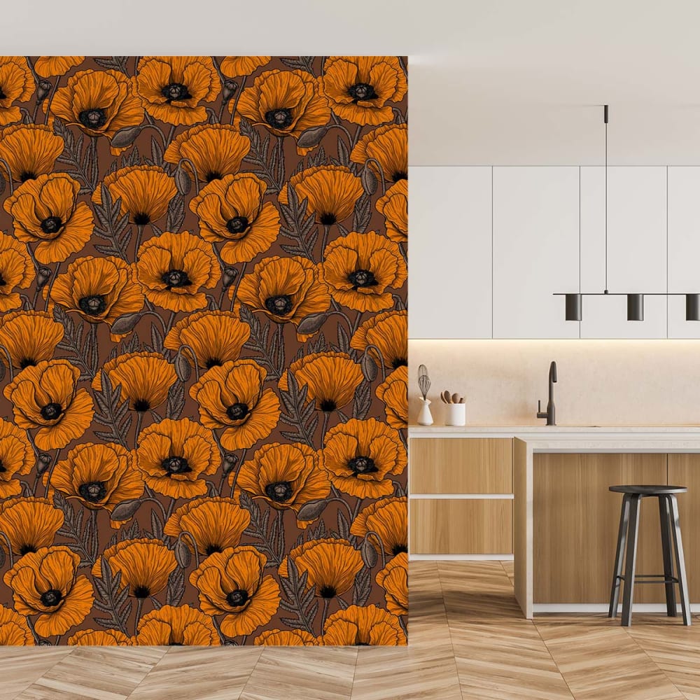 Hexoa Tapete Poppy Orange 156x270cm style modern orange Vlies