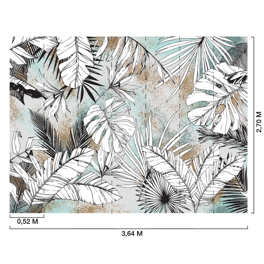 Papier peint feuilles tropicales terre et ciel 364x270 cm — vue 3