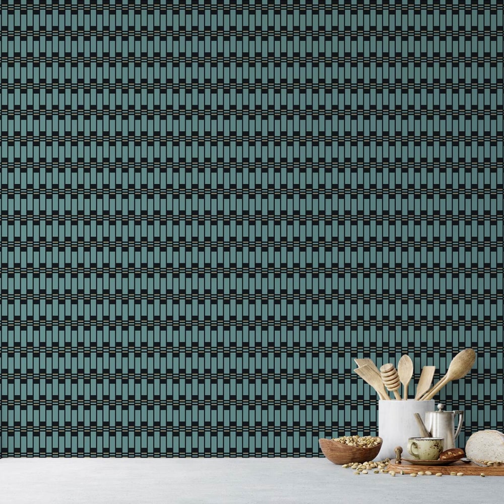 Papier peint duval bleu