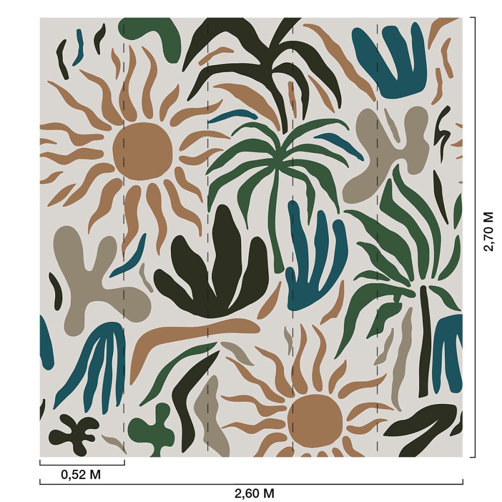 Papier peint plantes au soleil 260x270 cm — vue 3