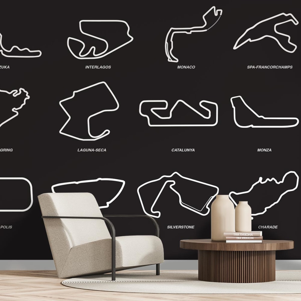 Papier peint circuits de f1 364x270 cm