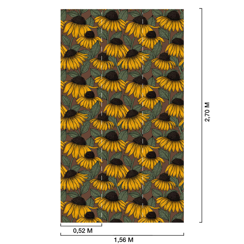Papier peint jardin de tournesols 156x270 cm — vue 3