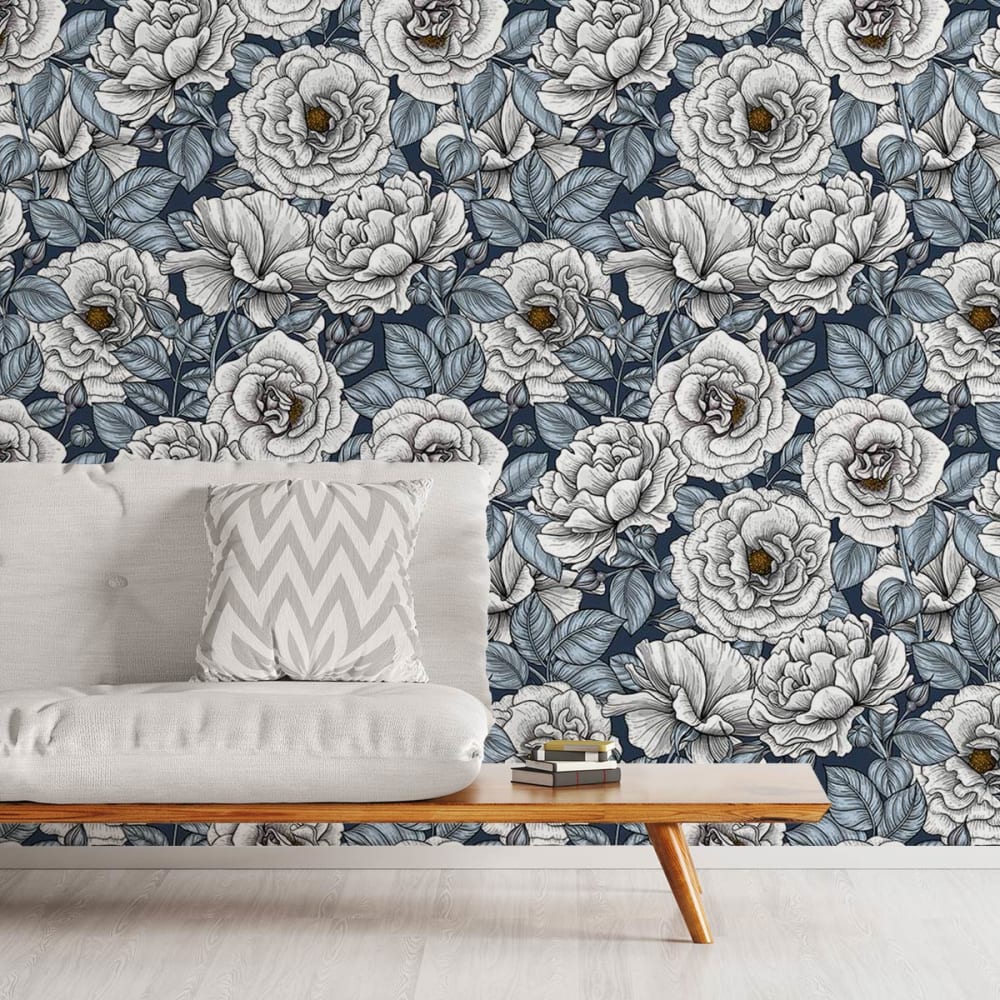 Papier peint campagnes - bleues