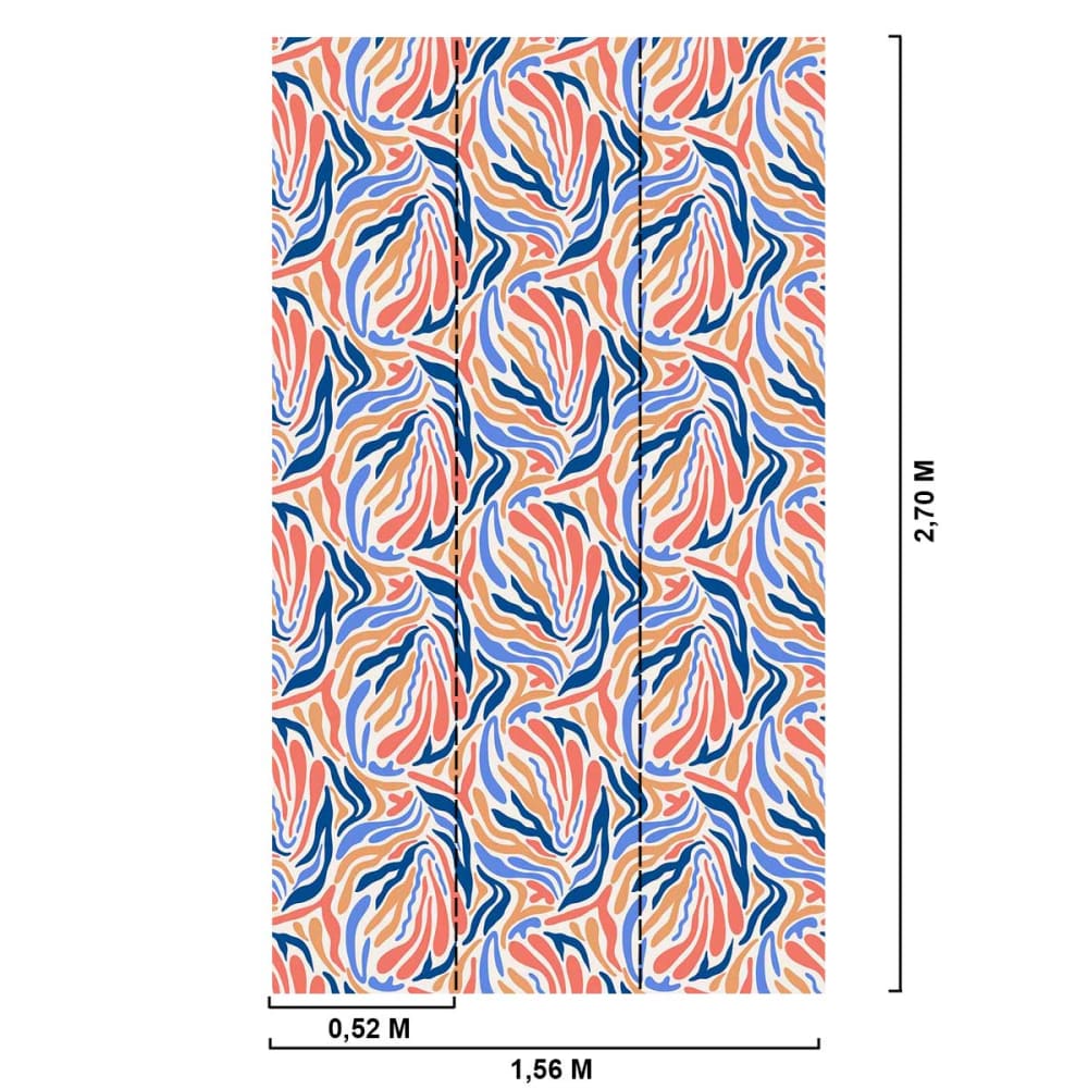 Papier peint zèbre effet matisse 156x270 cm — vue 3