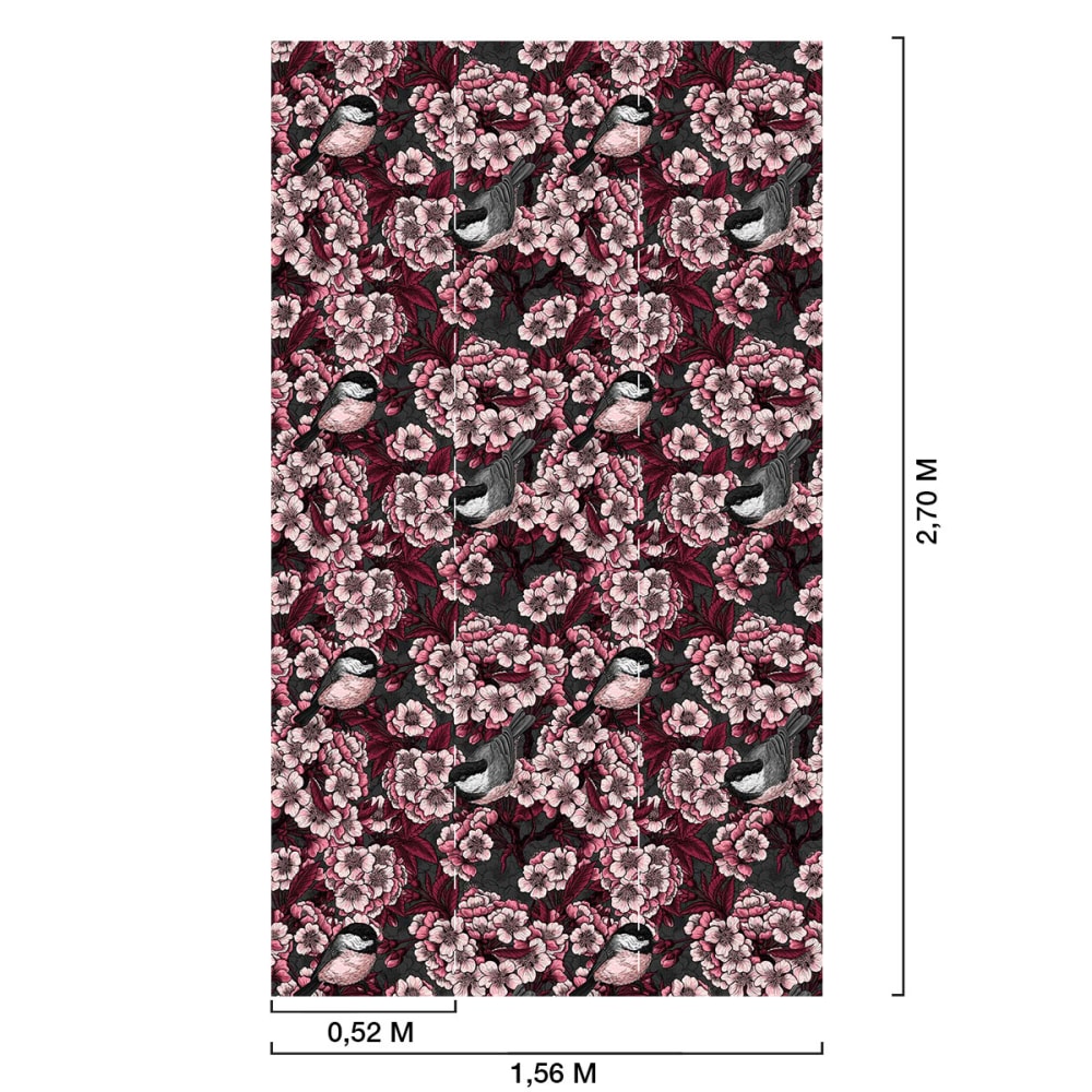 Papier peint jardin de cerisiers 156x270 cm — vue 3