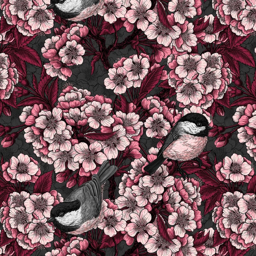 Papier peint jardin de cerisiers 156x270 cm — vue 4