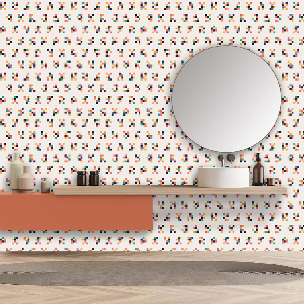 Papier peint pixel géométrique