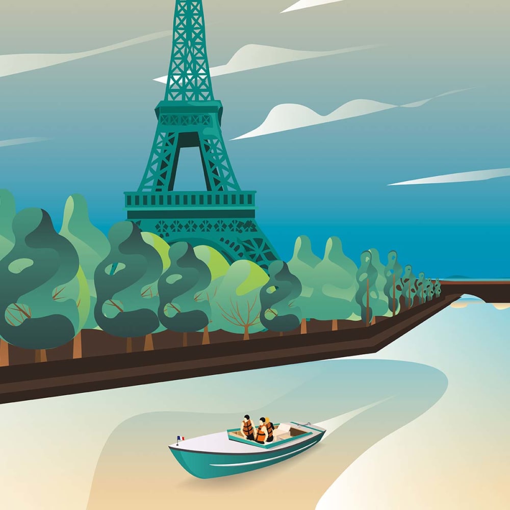 Papier peint la seine et la tour eiffel 156x270 cm — vue 4