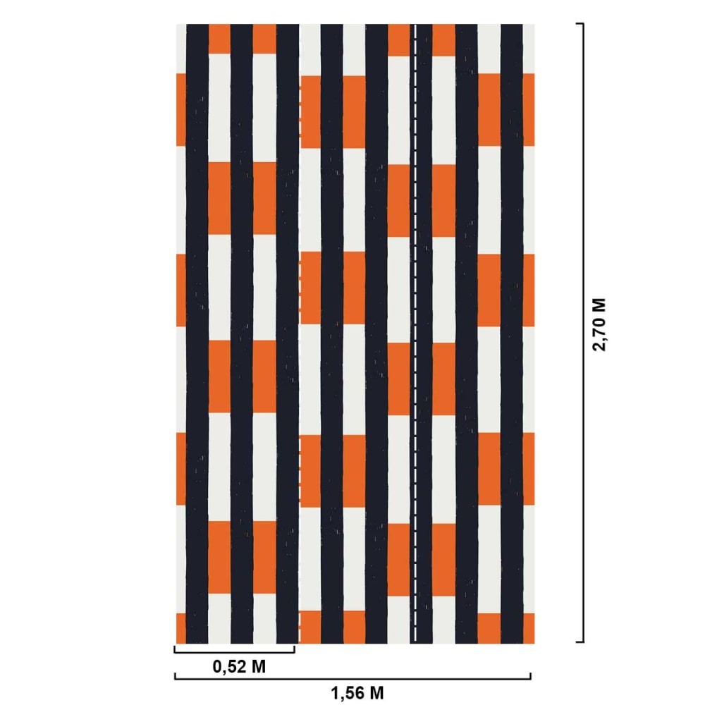 Papier peint papier perspective orange 156x270 cm — vue 3