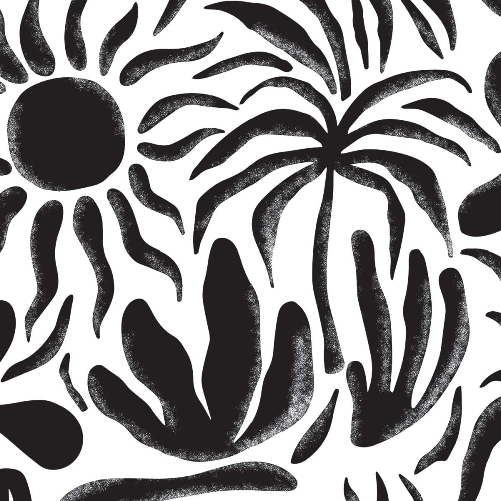 Papier peint plantes et soleil en n&b 260x270 cm — vue 4