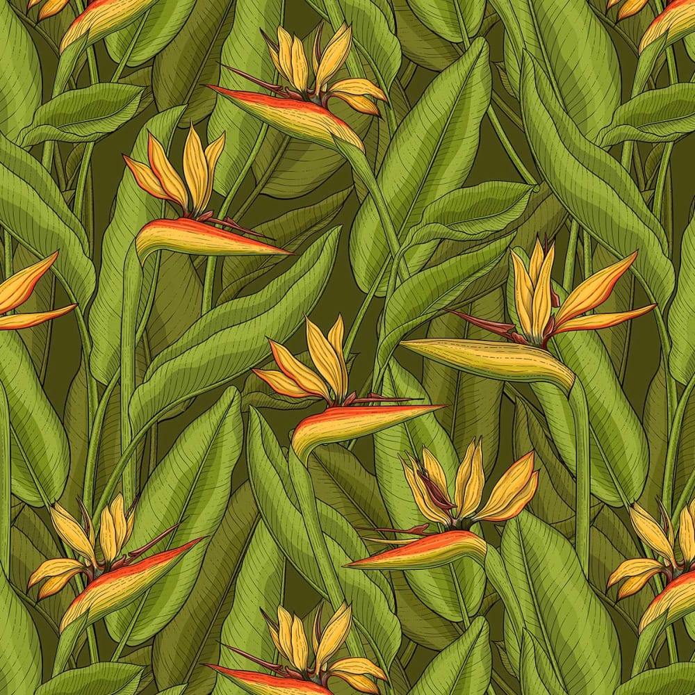 Papier peint strelitzia vert 156x270 cm — vue 4