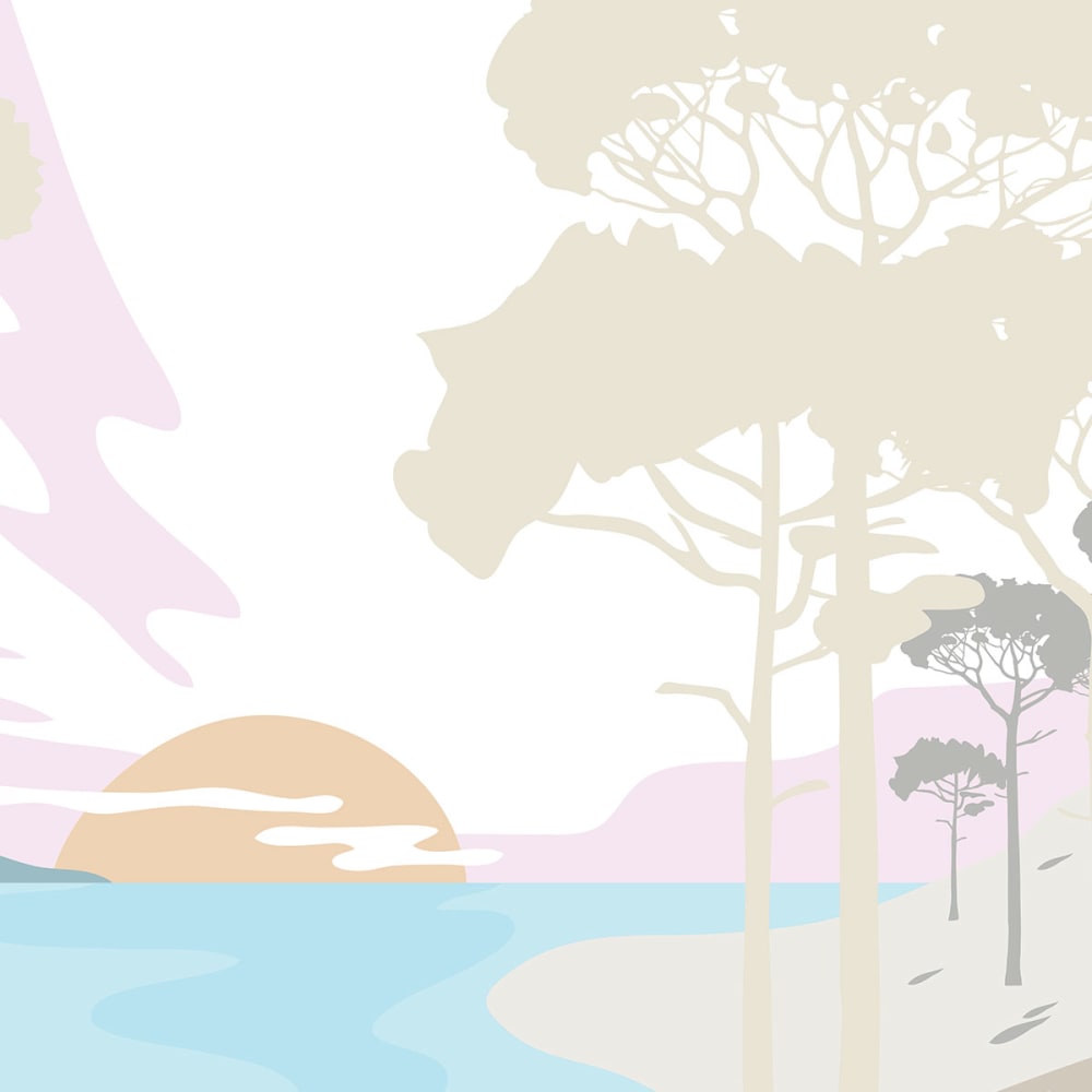 Papier peint lac et pinède 260x270 cm — vue 4