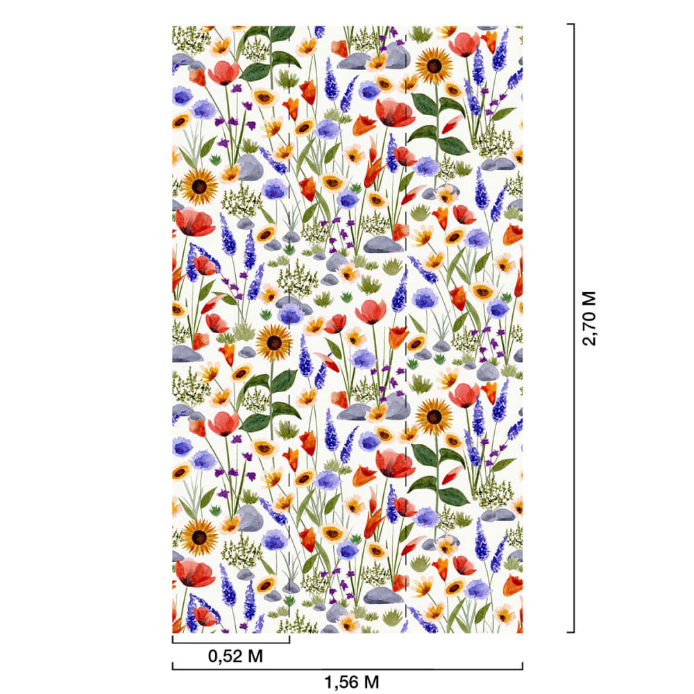 Papier peint sur les fleurs de nos campagnes 156x270 cm — vue 3