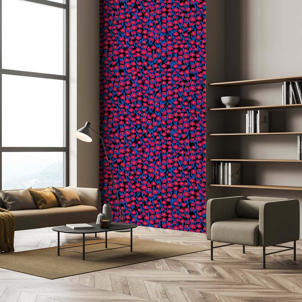papel pintado noche floral  156x270cm
