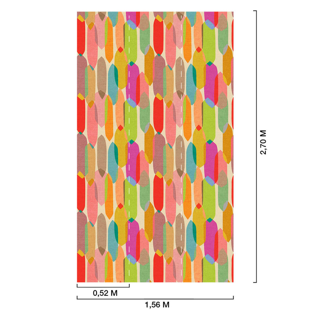 Papier peint patchwork coloré 156x270 cm — vue 3