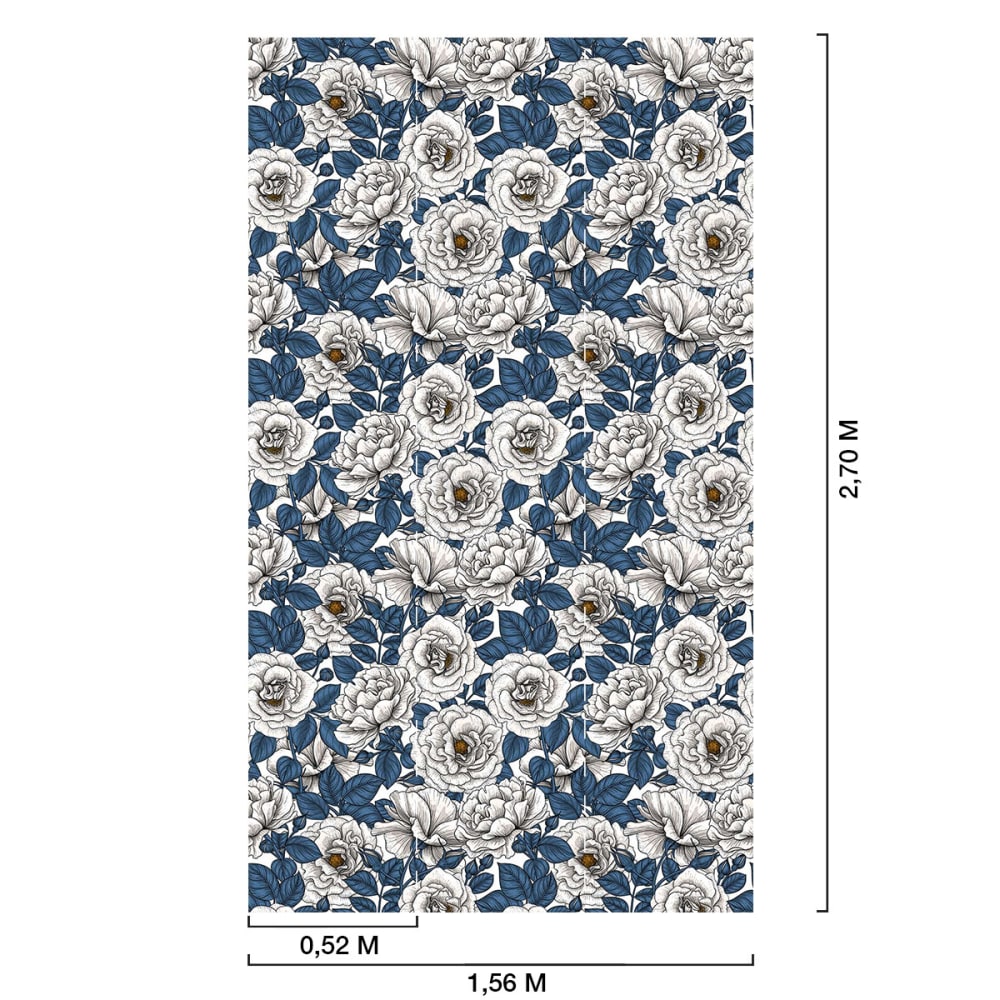 Papier peint campagnes bleu blanc 156x270 cm — vue 3