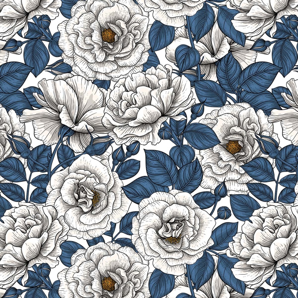 Papier peint campagnes bleu blanc 156x270 cm — vue 4
