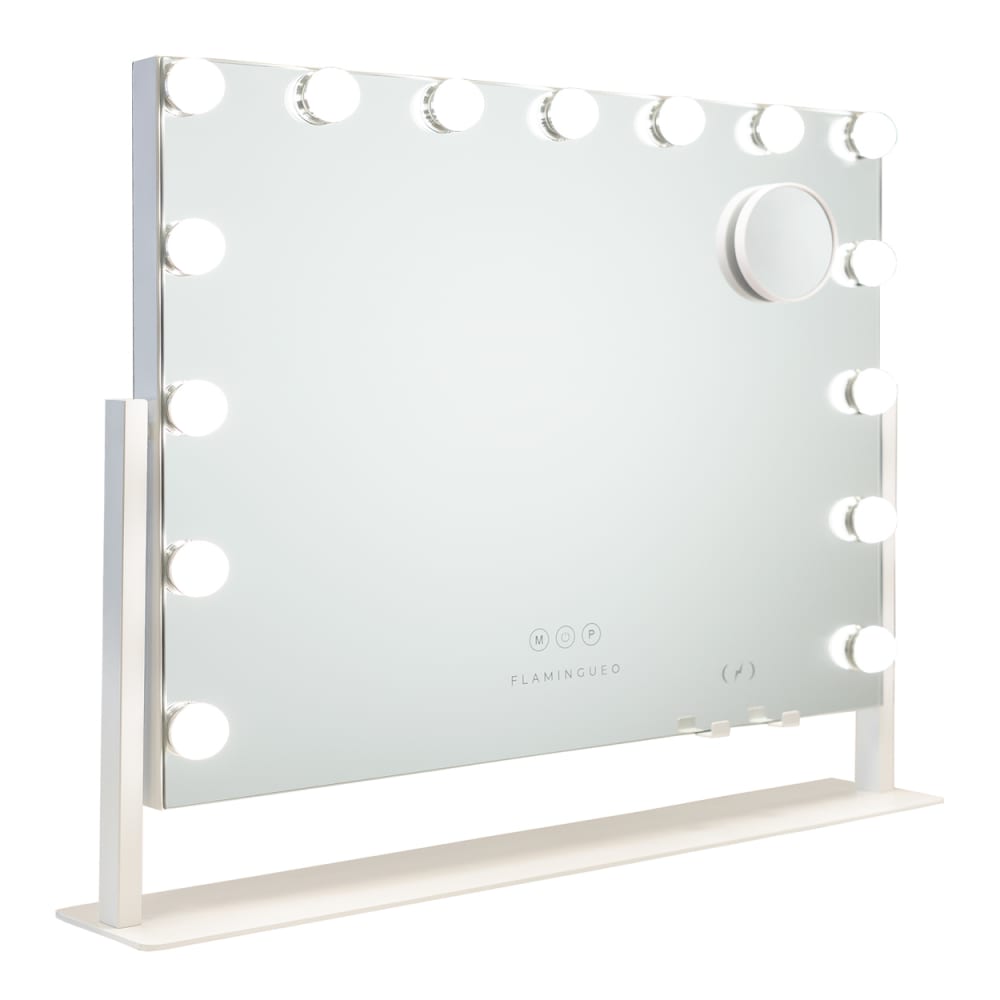 Miroir Lumineux 15 LED Réglable Métal 64x54,5x12cm Blanc