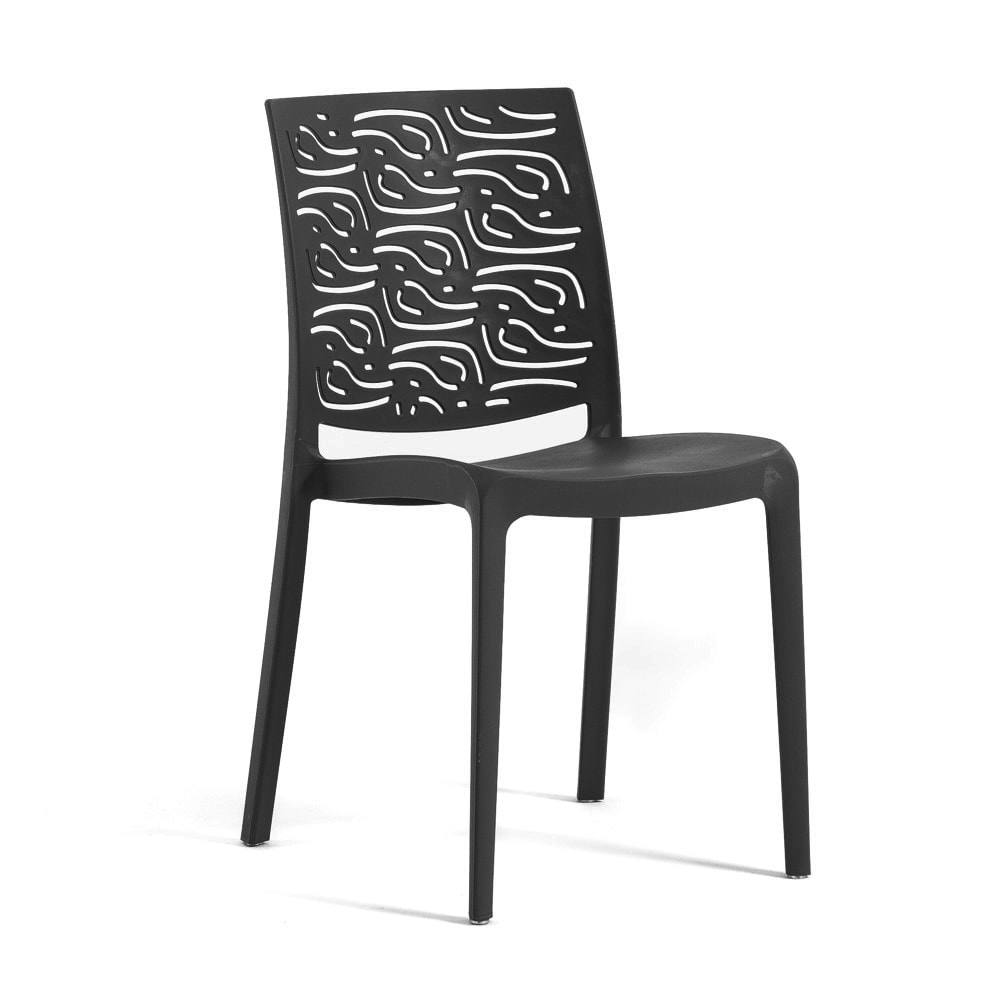 Lot de 6 chaises noires en polypropylène renforcé de fibre de verre