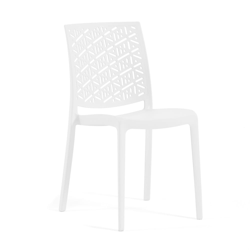 Lot de 4 chaises blanches en polypropylène renforcé de fibre de verre
