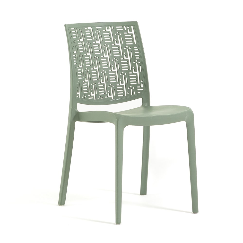 Lot de 4 chaises vert en polypropylène renforcé de fibre de verre