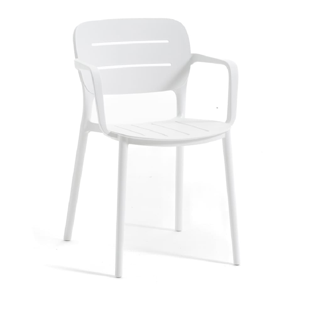 Lot de 4 chaises empilables - blanches