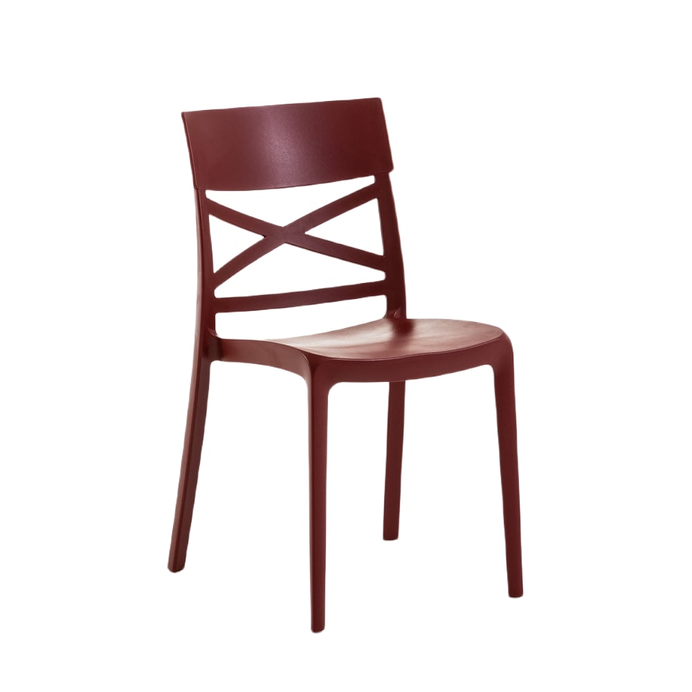 lot de 6 chaises en polypropylène - rouge