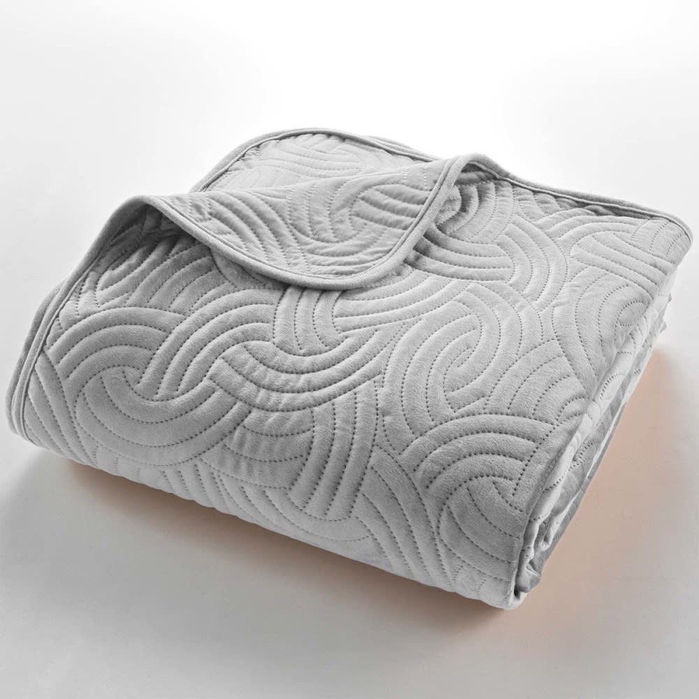 Couvre lit [ ]polyester[ ]gris[ ]220x240 - Maisons du Monde