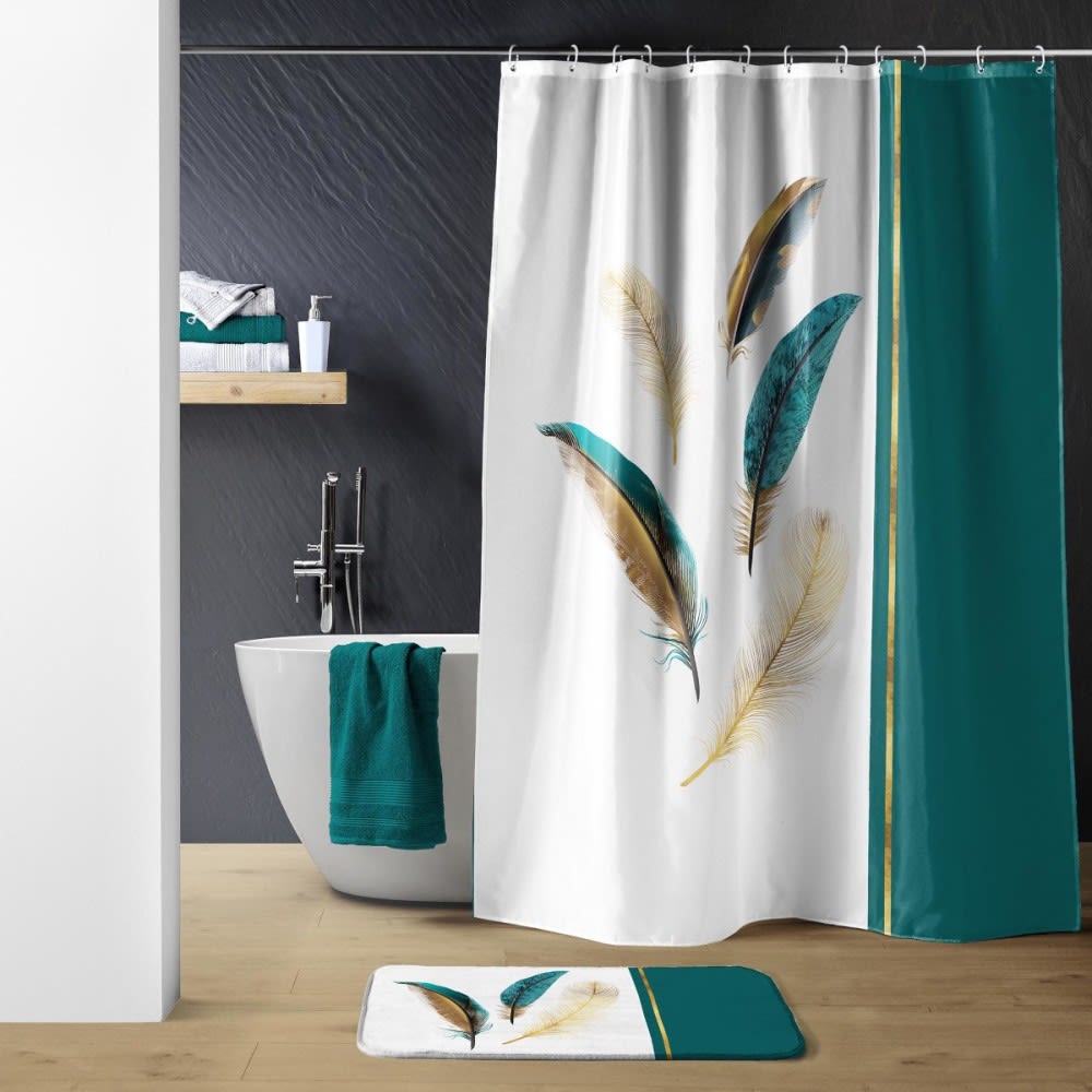 Rideau de douche [ ]polyester[ ]blanc[ ]180x200cm - Maisons du Monde