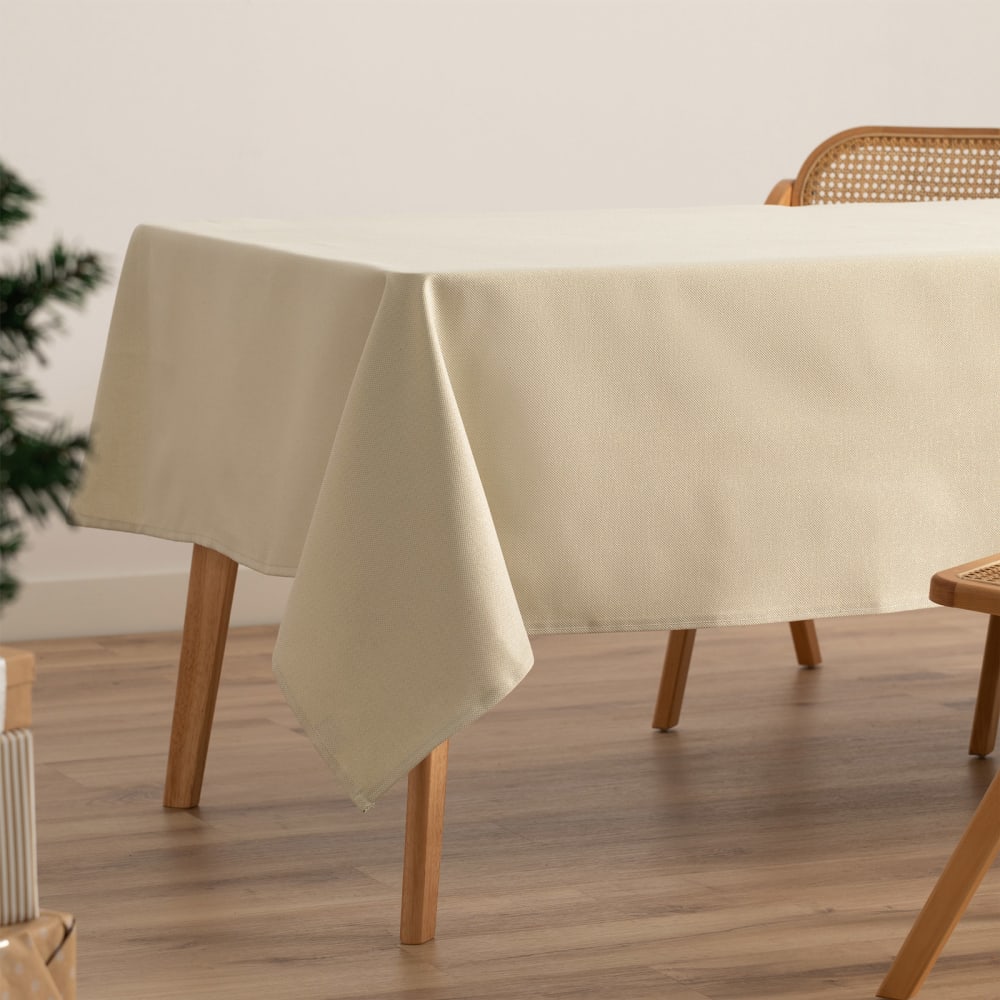 Jacquard Weihnachtstischdecke aus Baumwolle, Olivgrün Gold