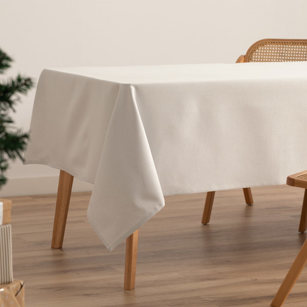 Jacquard Weihnachtstischdecke aus Baumwolle, Grau Silber 140x300
